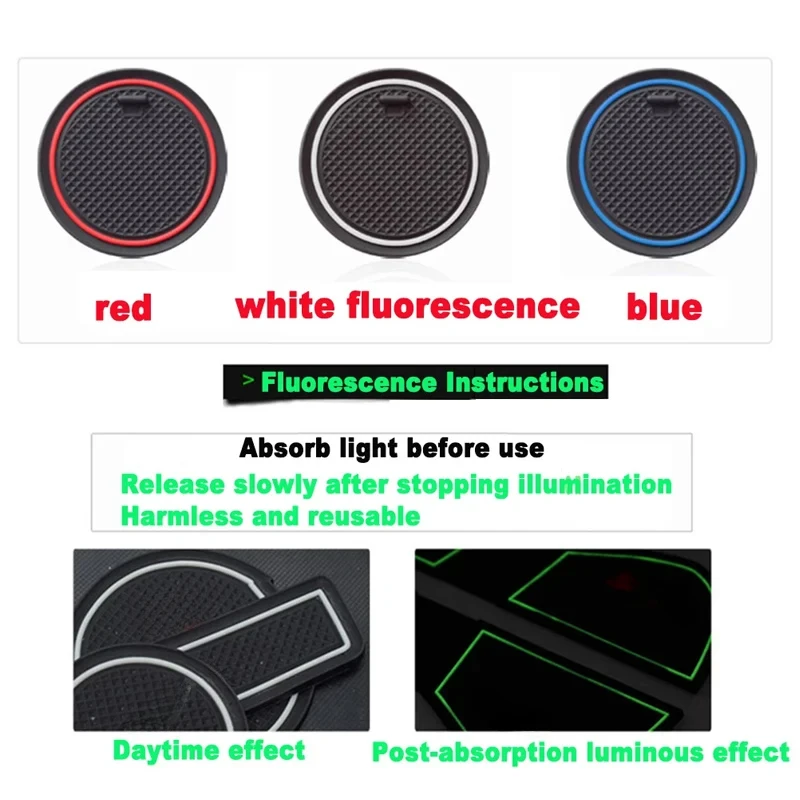 for Toyota Voxy Noah Esquire 80 R80 85 2015 2016 2017 2018 Anti-Slip Rubber Cup Cushion Door Groove Mat 19Pc Accessories Sticker