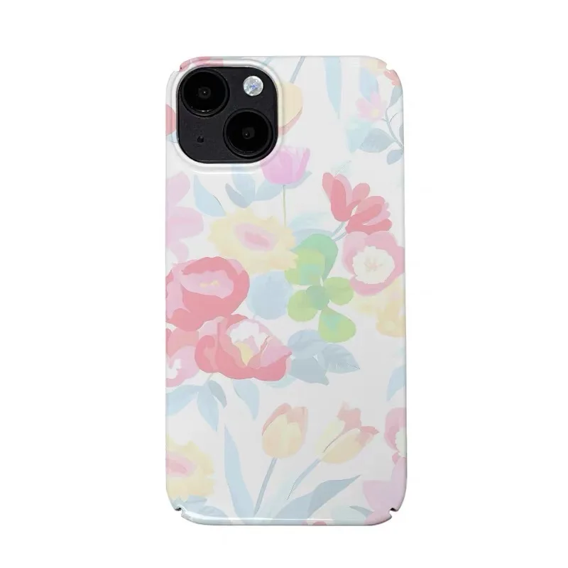

INS Colorful Flower Art Painting Case for IPhone 16E 15 14 13 Pro Max 12 Mini 11 Pro Plus XR Shockproof Protective Hard PC Cover