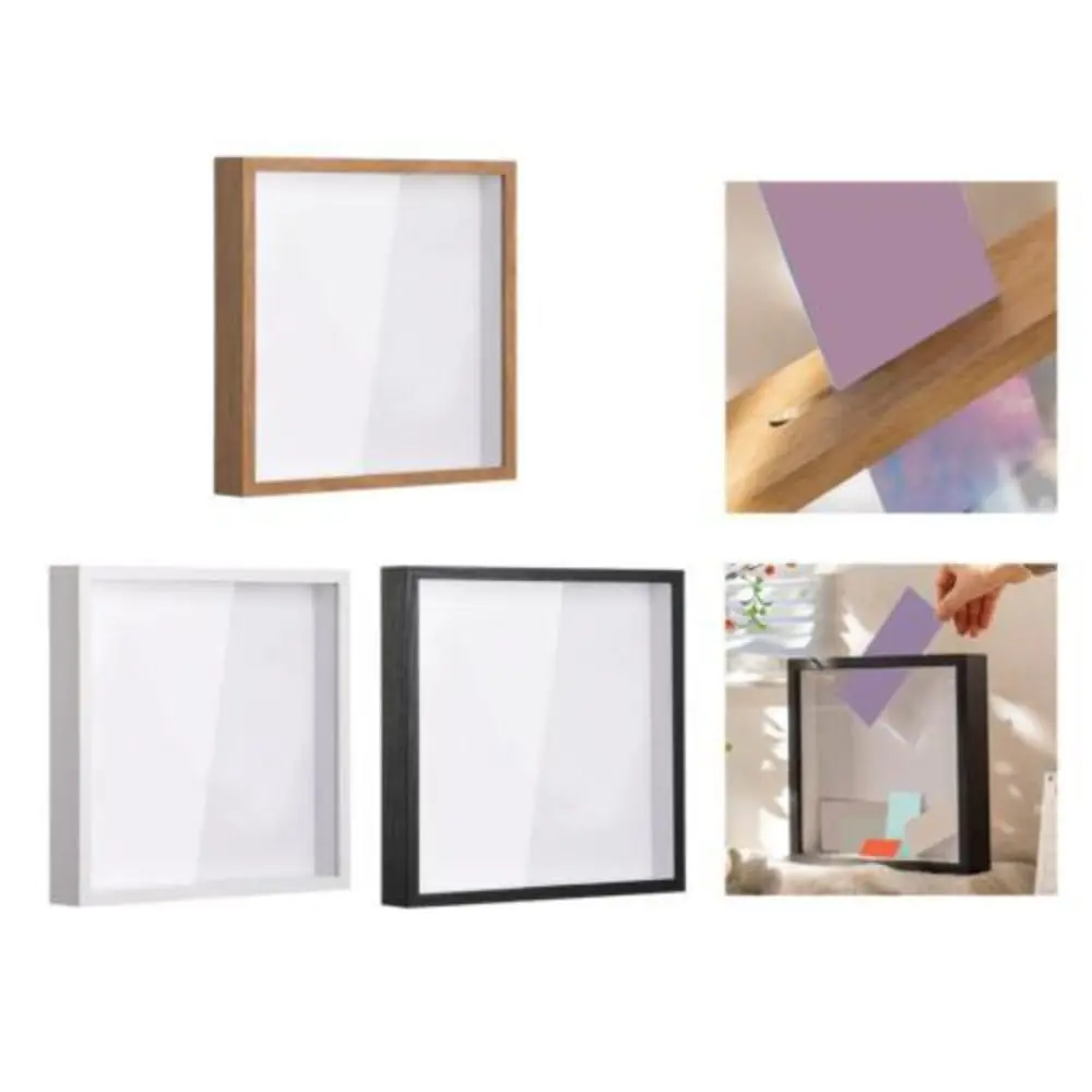 New Wall Mounted Travel Shadow Box Top Loading Square Memory Frame Boxes Simple Transparent Ticket Shadow Box Home Decor