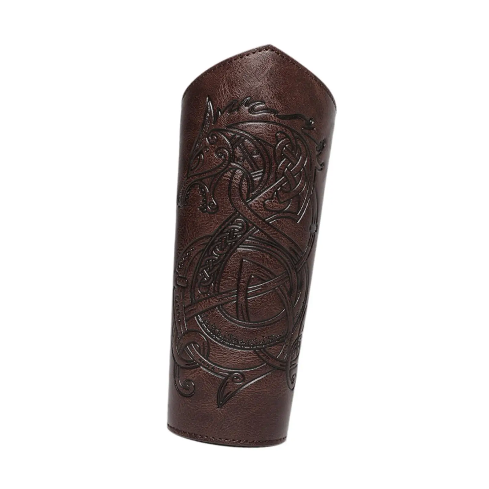 PU Leather Medieval Arm Guard Steampunk Style Bracer Wristband Cosplay Costume Prop for Events