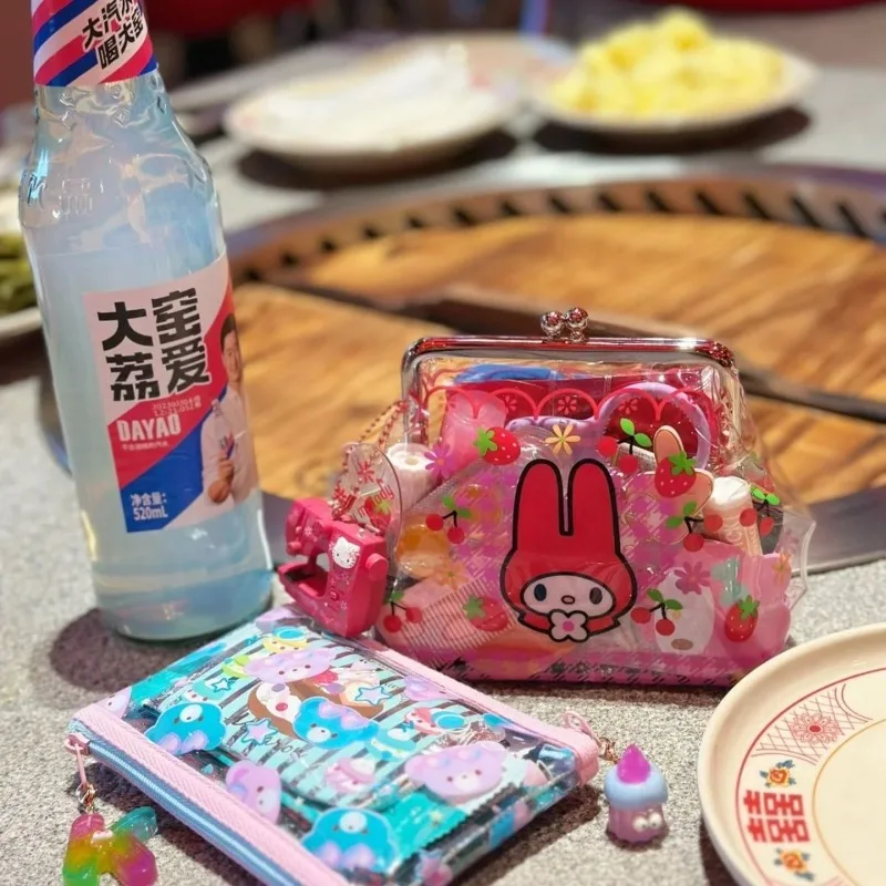 

Girly Heart Sanrio Kawaii Ins My Melody Anime Cosmetics Bag Pendant Cute Cartoon Children Storage Purse Lovely Gifts for Girls