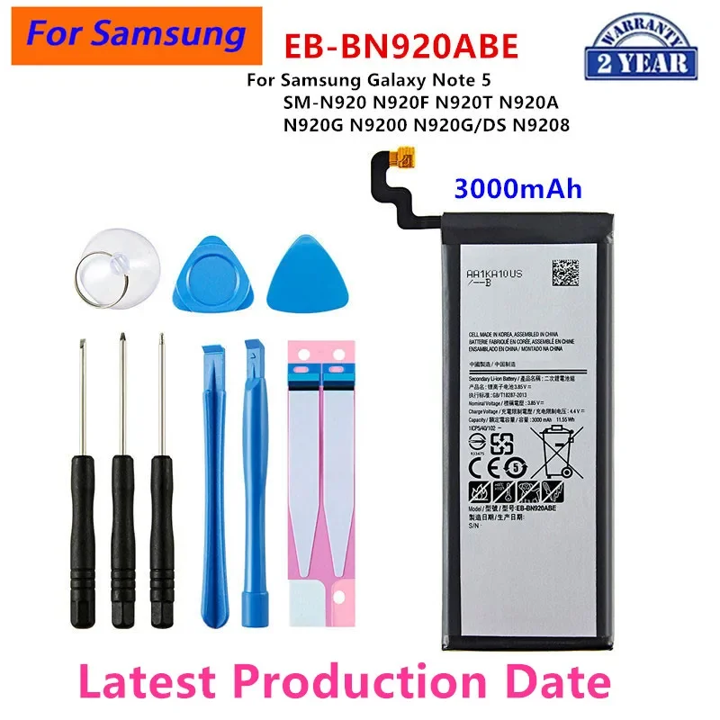 Brand New EB-BN920ABE 3000mAh Battery for Samsung Galaxy Note 5 SM-N920 N920F N920T/A N920G N9200 N920G/DS N9208