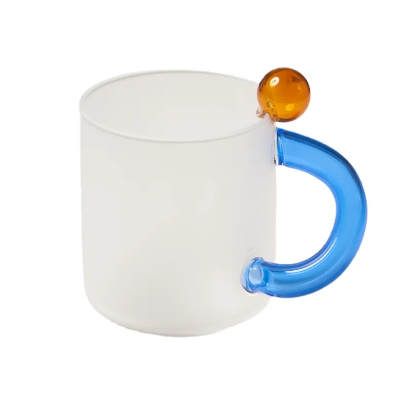 Glass Mug Coffee Cup Heat Resistance Mug Milk Tea Cup Drinkware Coffee Mug Glass Cups Glass Coffee Cup Drinking Straw