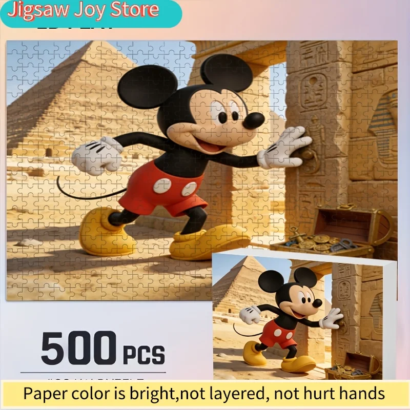 

Disney Stitch and Mickey Home Decor Print | 2D Flat Jigsaw Puzzle, Ideal for Adult Brain Teasers, Perfect for Living Room, Of