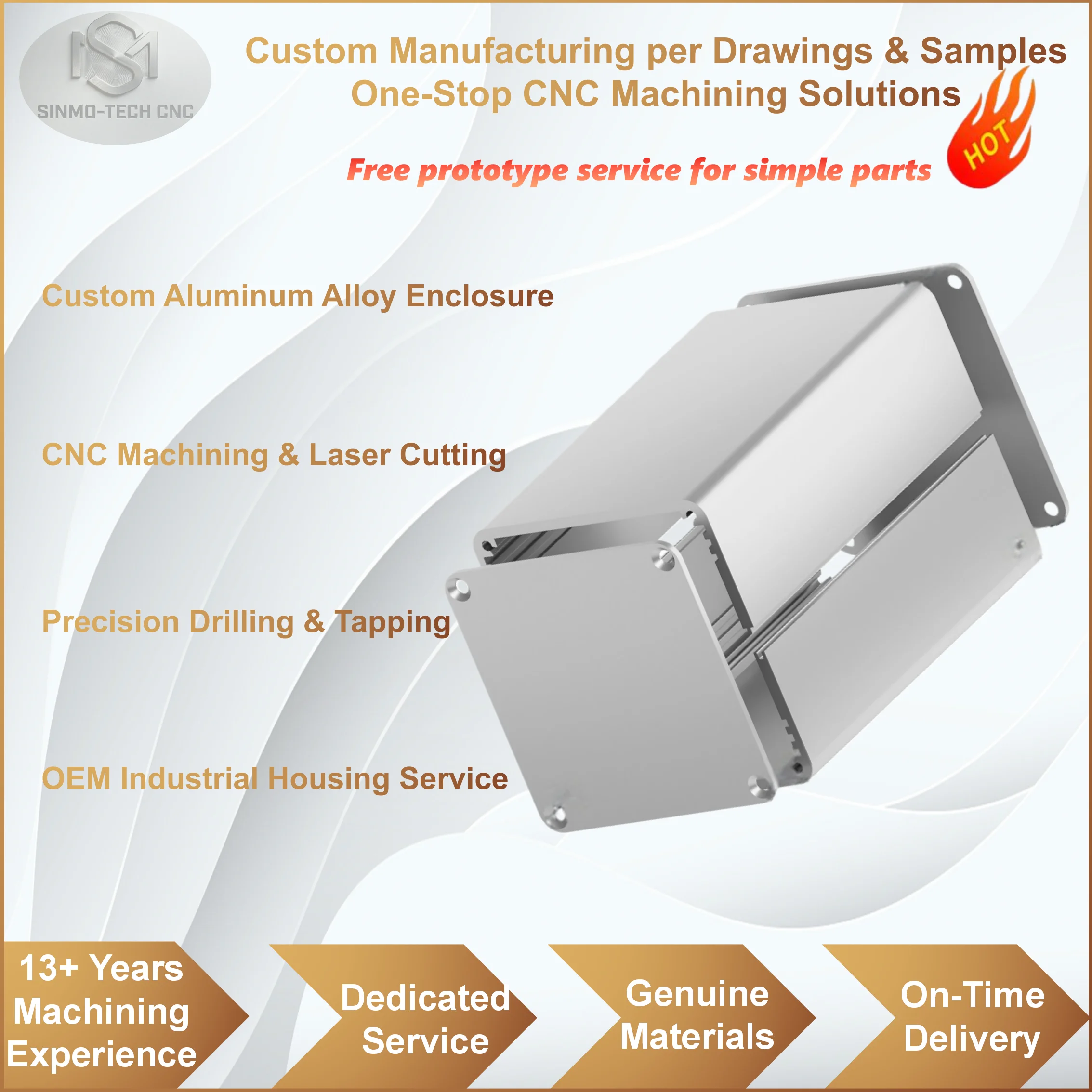 Custom Aluminum Alloy Enclosure CNC Machining Electronic Housing Industrial Equipment Shell OEM Service