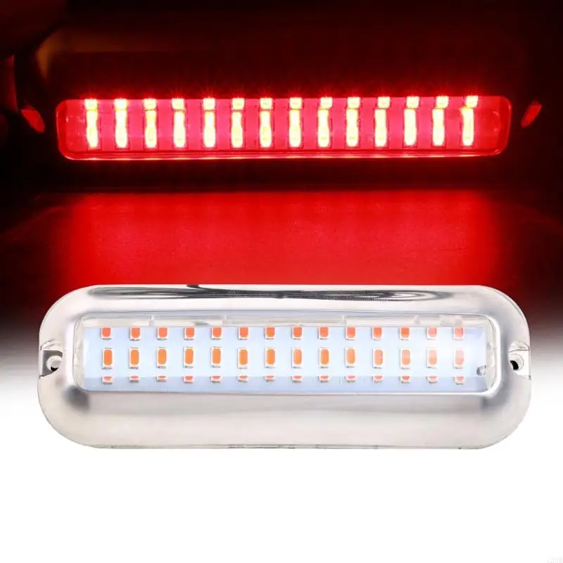 124B 80W 42 LEDs Boat Transom Light Stainless Steel Waterproof Marine Boat Underwater Pontoon Transom Lamp Universal