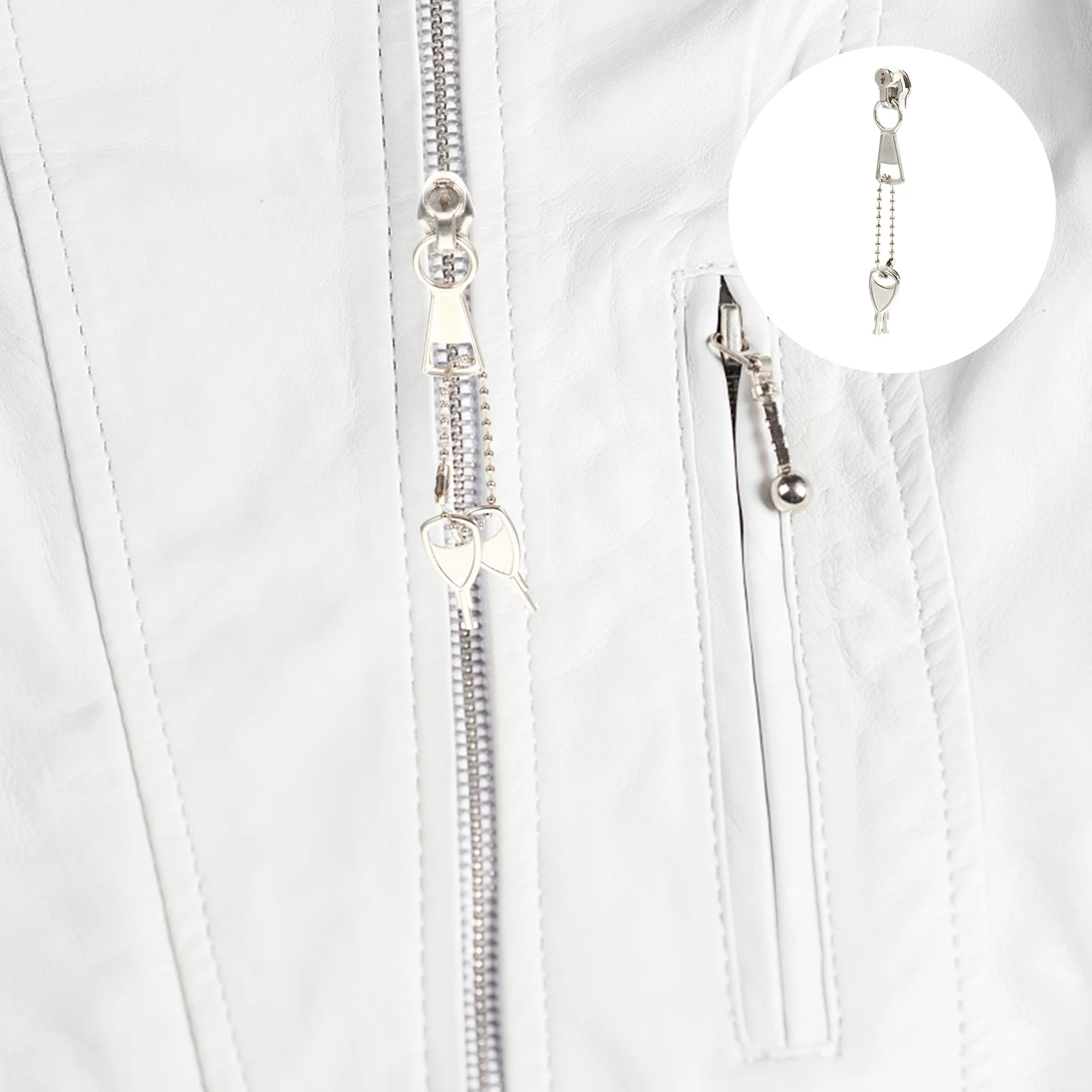 

2pcs Zipper Head Accessories Premium Metal Sturdy Diy Clothing Repair Bag Backpack Garment Luggage Pouch Replacement Tool Silver