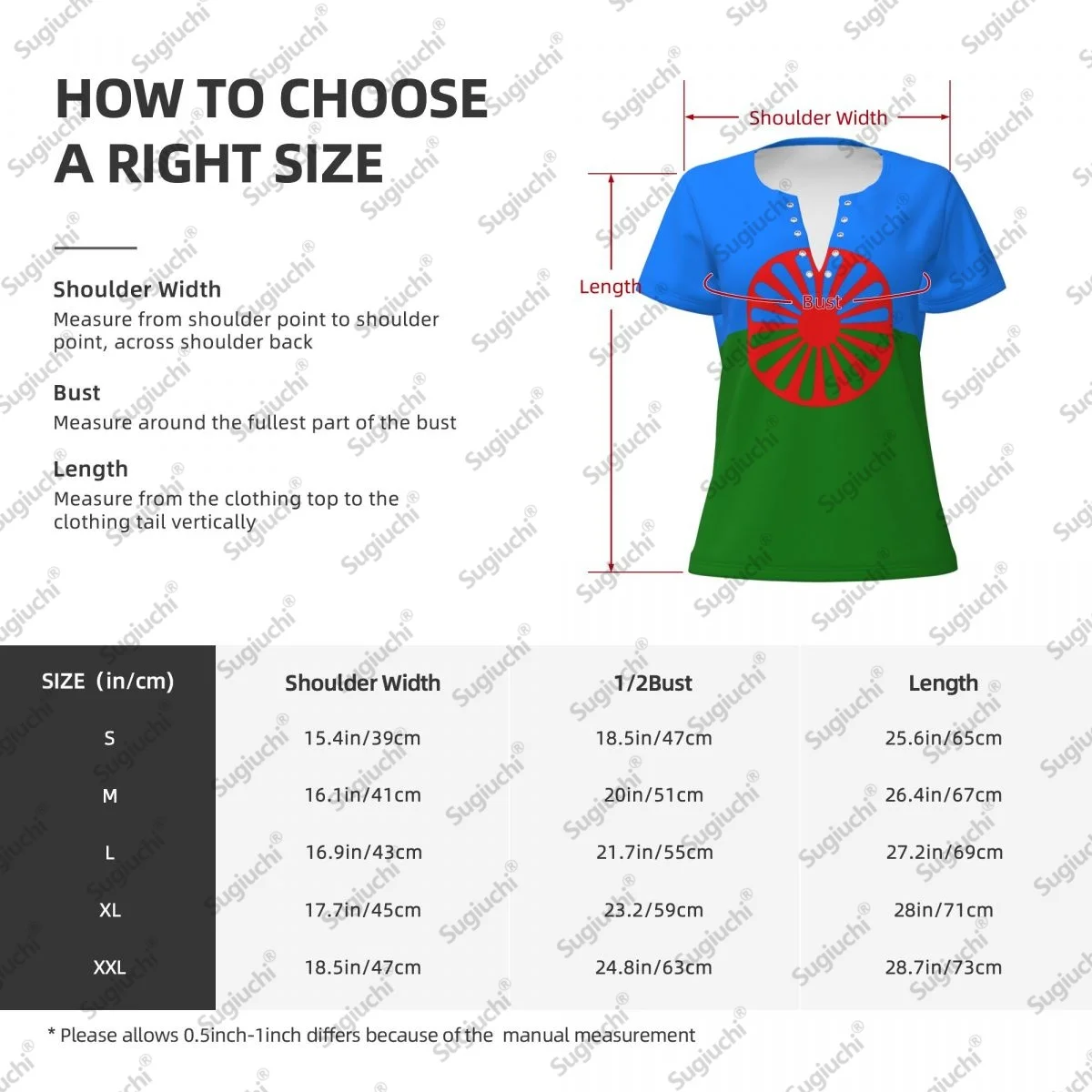2025 bandera gitana Sexy cuello en V profundo mujeres 3D manga corta moda camisetas ropa femenina Tops chica blusa Casual camisetas