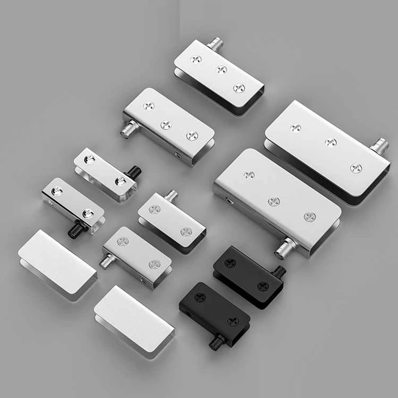 

Glass Upper And Lower Hinges Non Perforated Cabinet Display Frameless Glass Clip Automatic Pop-up Door Hinge Shaft Hardware
