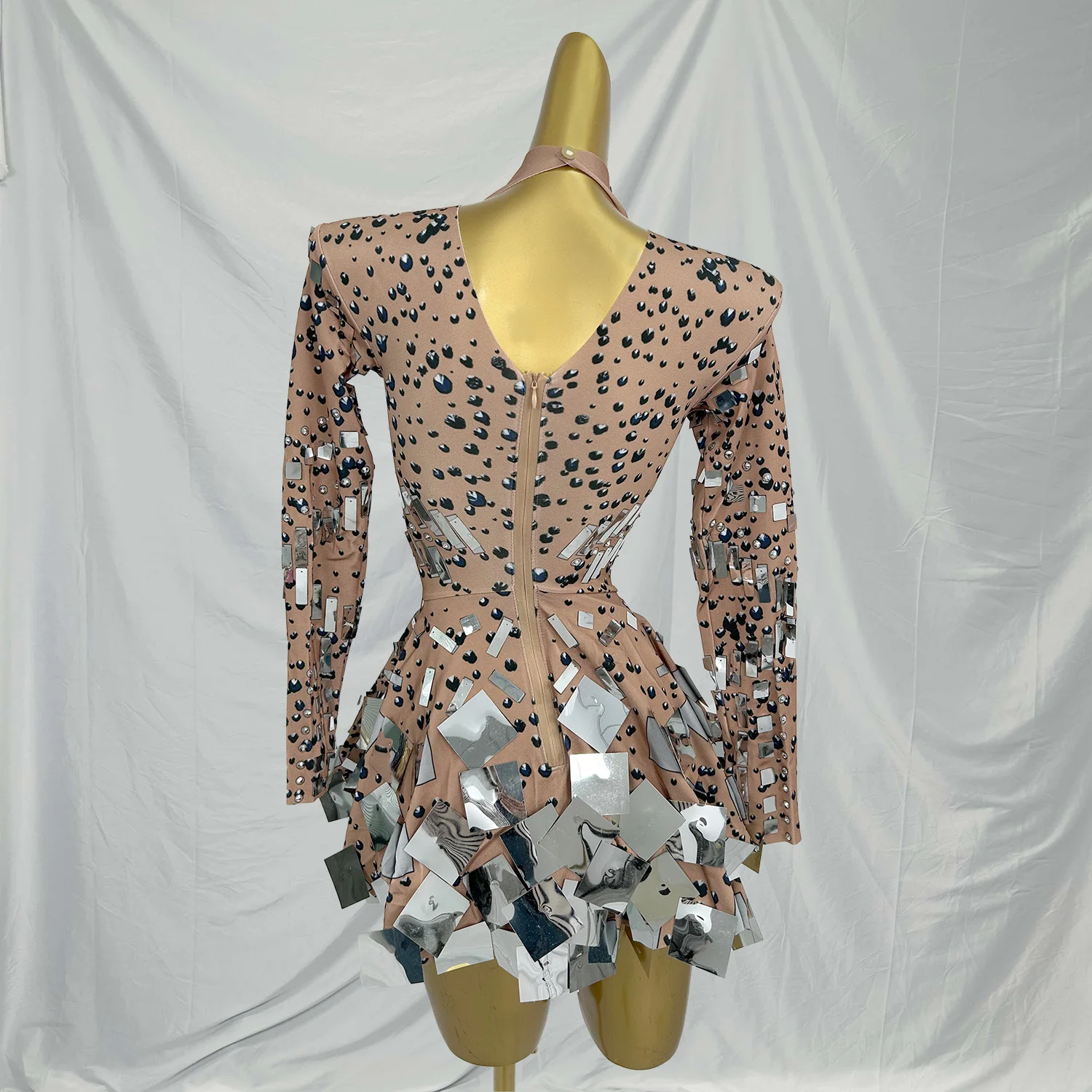 

Xieshi коричневое вечернее платье, эластичное платье для сценических танцев, вечерние платья для ночного клуба, женская одежда для танцовщиц