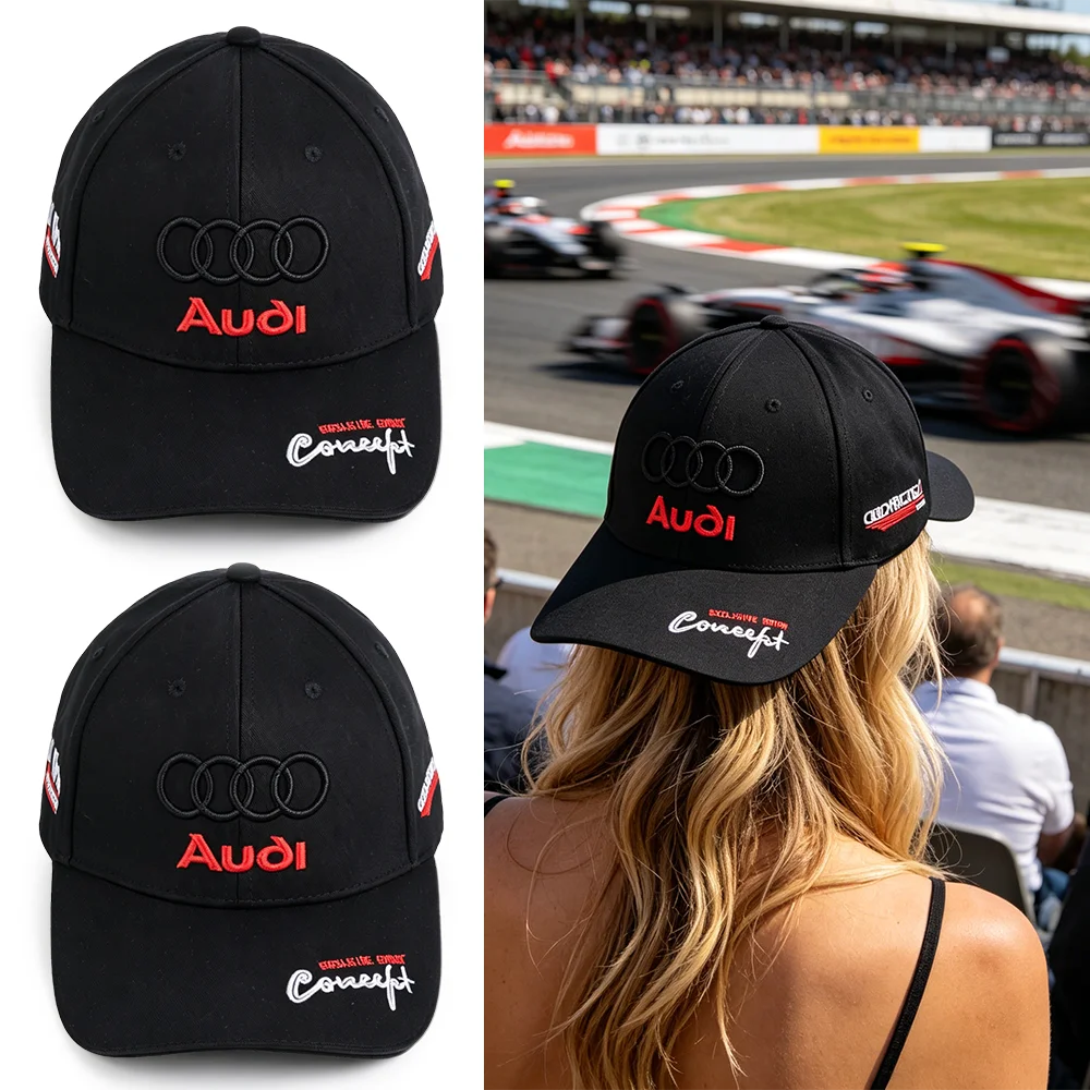 

Audi Logo Business Car Camping Golf Sun Protection Baseball Cap For A1 A2 A3 A4 A5 A6 A7 A8 Q5 Q7 C8 B8 C6 Quyttro Sline S Q2 TT