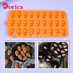 Dorica 27 Cavities Halloween Skull Silicone Mold DIY Fondant Candy Chocolate Mould Ice Cube Making Model Cake Decoration Tools