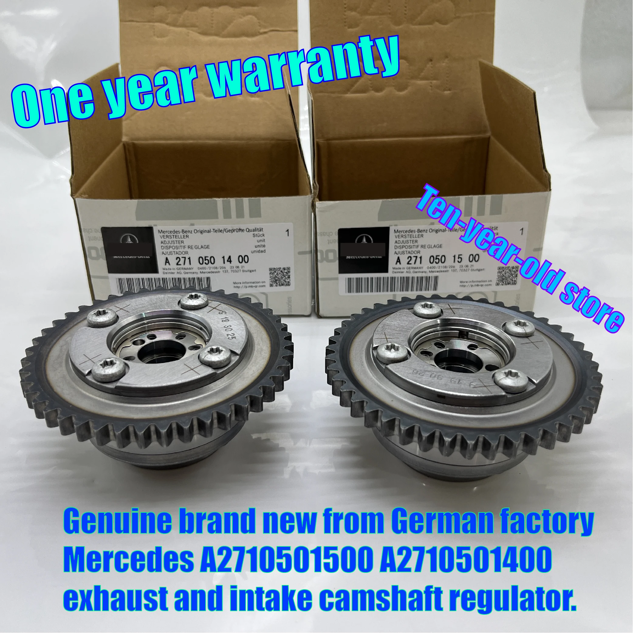 

Genuine brand new from German factory, suitable for Mercedes-Benz A2710501500 A2710501400 exhaust and intake camshaft regulators