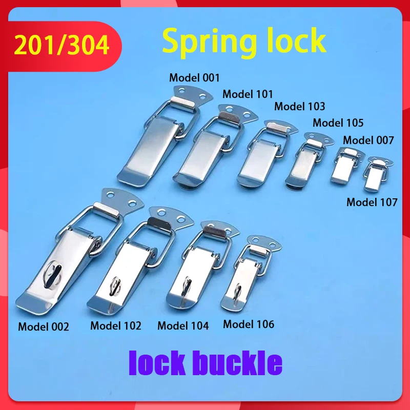 

201/304 Stainless Steel Flat Angle Box Buckle Padlock Toolbox Buckle Spring Box Buckle Complete Specifications