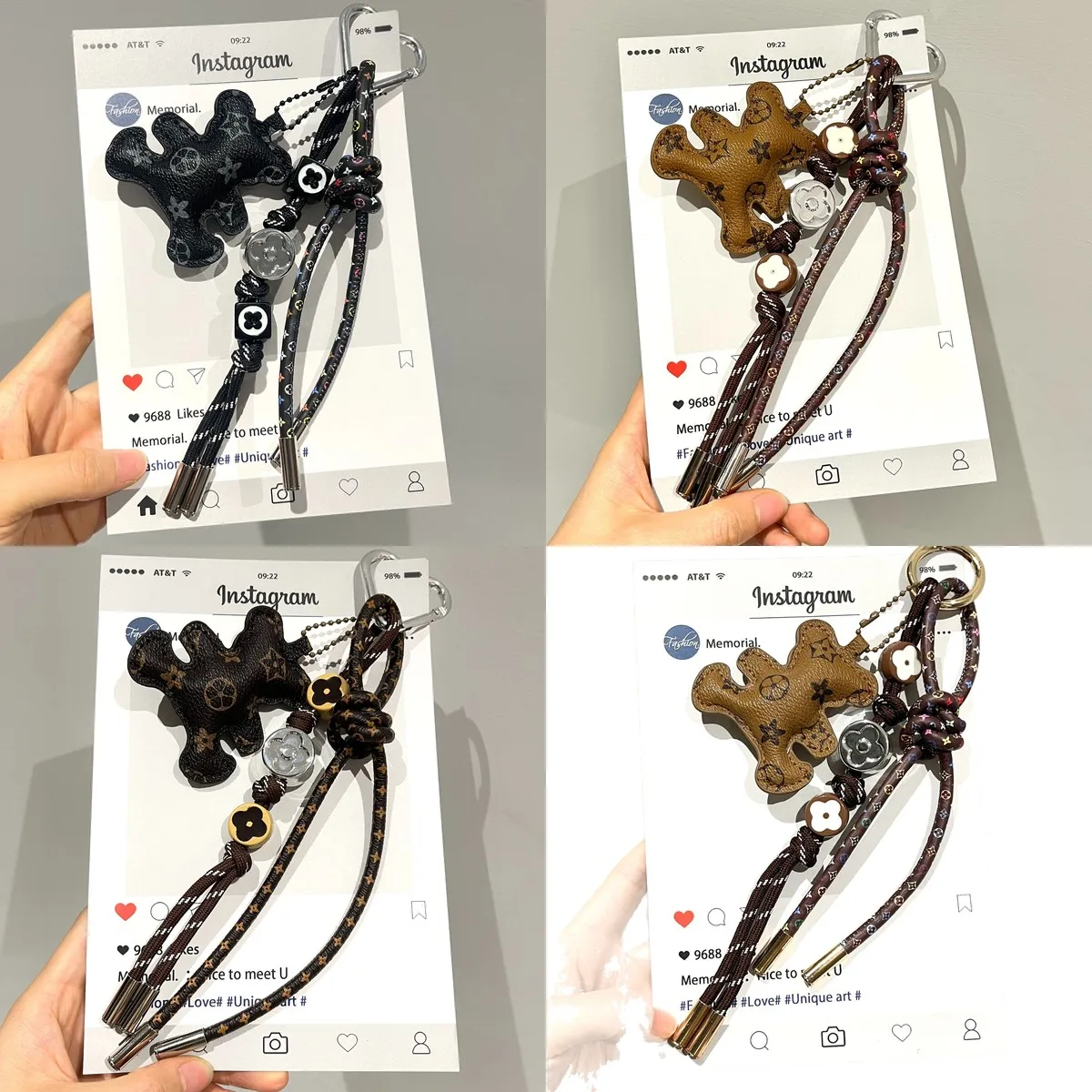 Ciondolo a forma di mini orset - Monogram Keychain Leather recensione e prezzo