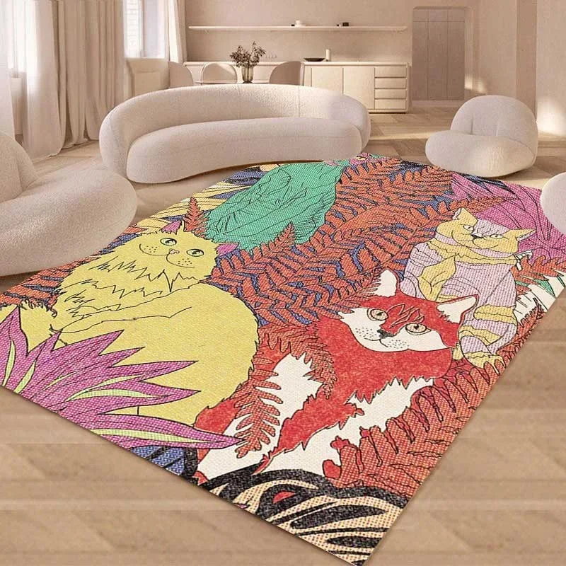 Creative Living Room Carpet Large Area Cloakroom Bedroom Bedside Soft Mat Color Cartoon Coffee Tables Plush Rug Ковер Tapis 러그