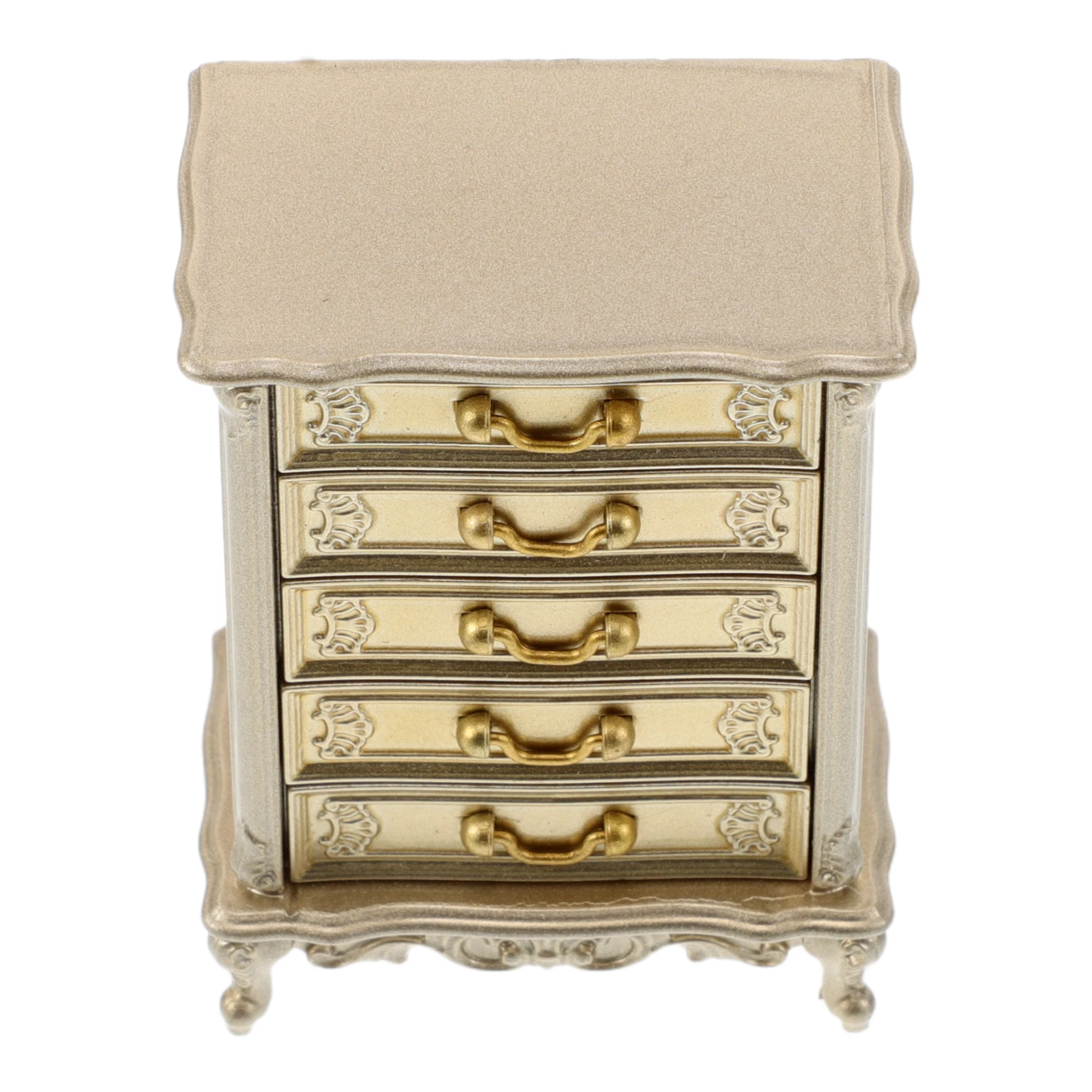 

Miniature Furniture Decorative Dollhouse Display Shelf Dresser Table Chest Storage Cabinet Model Pretend Props