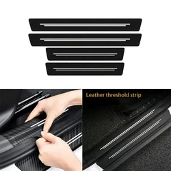 New Universal lmitation Carbon Fiber Leather Car Door Sill Protection Strip Tough And Durable Decorative Car Sticker Accessories