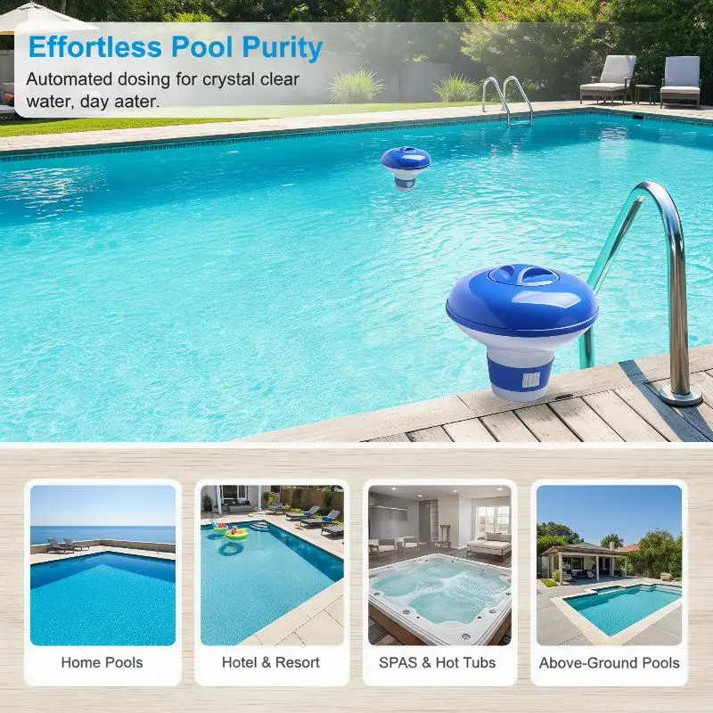 5-Zoll-Schwimmender Pool-Chlorspender mit Einstellbarem Durchfluss, Belüftungsöffnungen und Auslaufsicherem Deckel für Gewerbliche und Private Pools und Spas – Detail 12