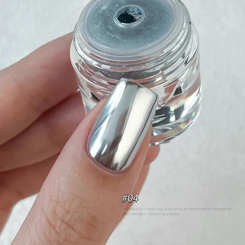 Luar-Espelho Nails Glitter Pó, Cromo Poeira, Olho de Gato, Metal Whitening Unha Pó, Aurora Nail Art Supplies, Decoração