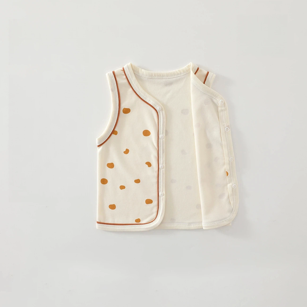 Baby Polka Dot Pure Cotton Vest for Spring and Autumn, Newborn Class a Outerwear Vest, Breathable Versatile Cardigan for Babies