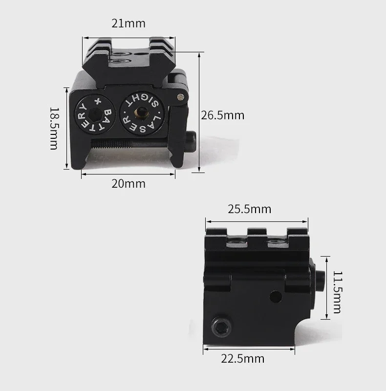 20mm Rail, Mini Undermount Red Dot, Glock Sight, Adjustable Red Light Sight, Sight, Infrared Laser, Hunting Accessories, Pointer