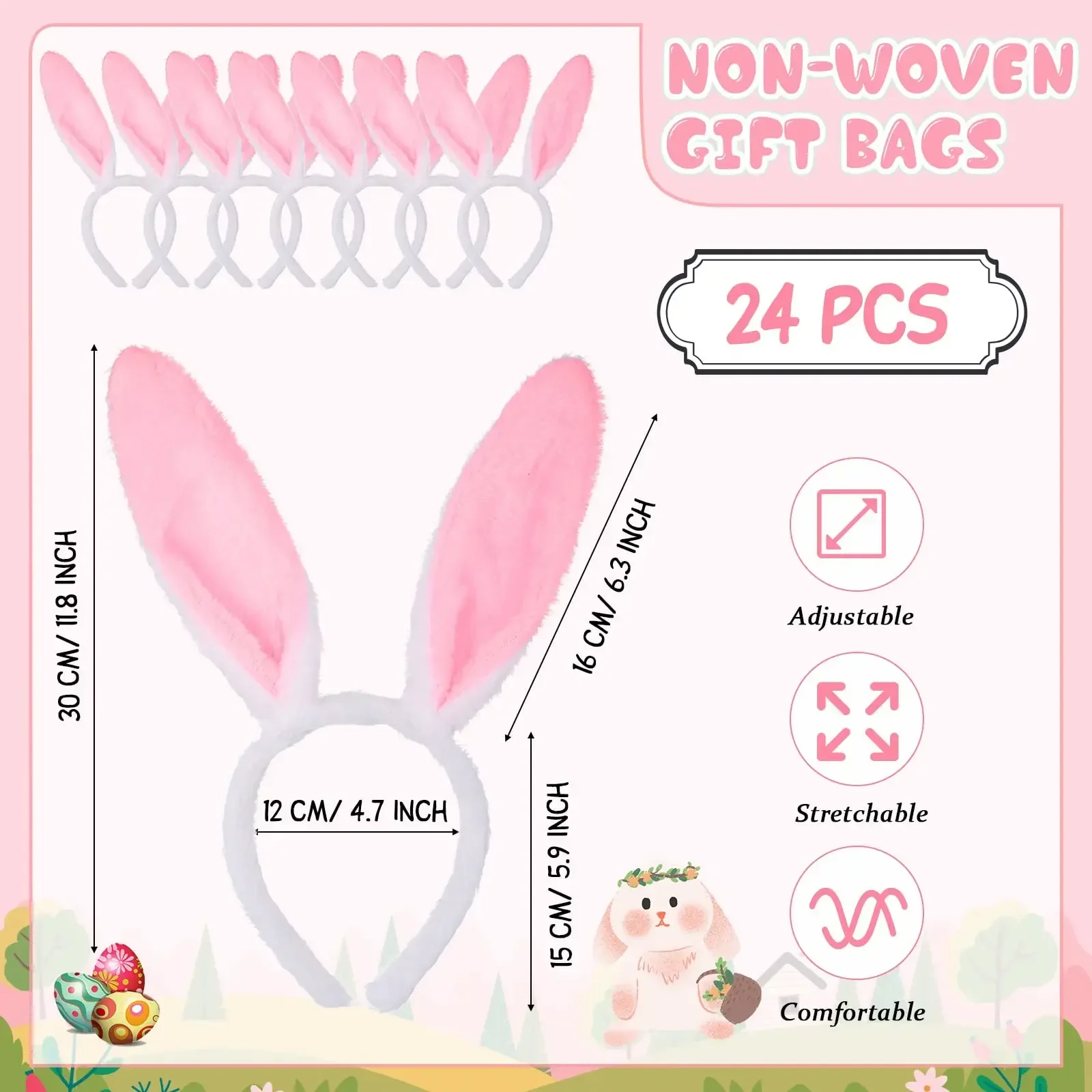 عيد الفصح آذان الأرنب عقال آذان أرنب أفخم الأرنب فتاة تأثيري حلي عيد الفصح الديكور الأرنب أغطية الرأس إكسسوارات الشعر #2