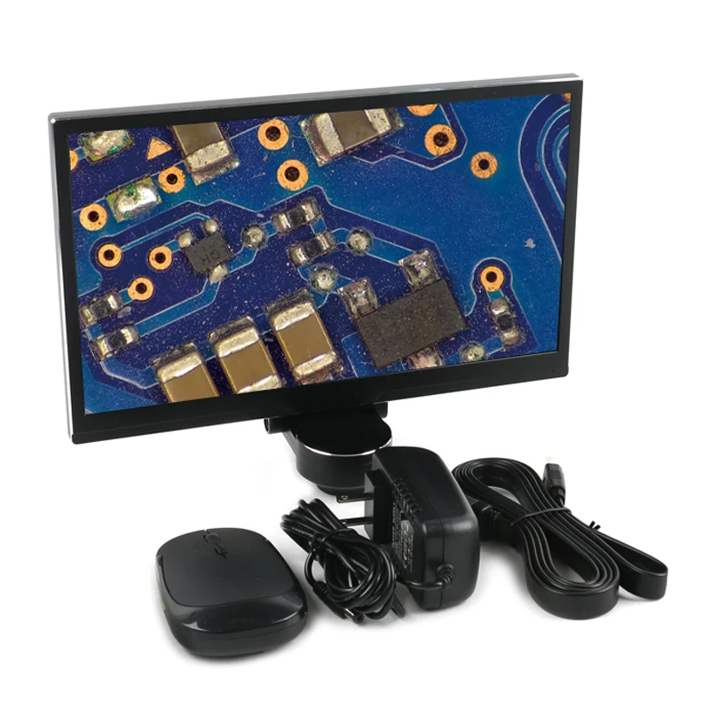 11.6 Inch LCD Monitor Integration 1080P HDMI Mouse Control Measure Trinocular Stereo Microscope Camera PCB Solder Video Recorder