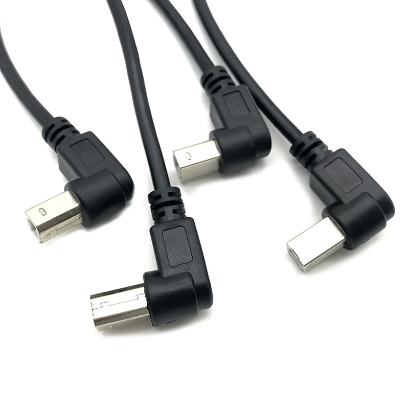 USB 2.0 A Male to USB-B Male 90 Degree Right Angle Printer Short Extension Cable for Printer, Scanner, Mobile HDD and More