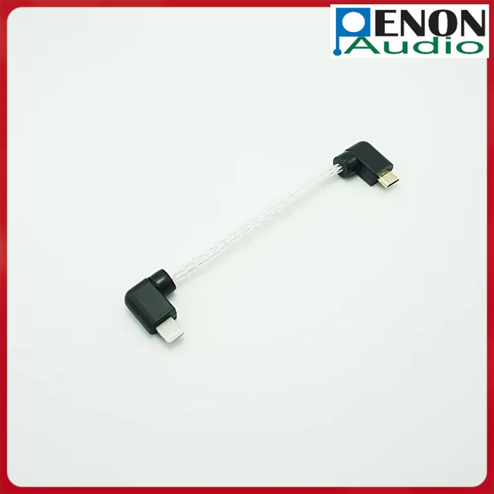 Cabo Micro USB para Lightning de 16 Fios OCC Banhado a Prata, Cabo de Decodificação HiFi para Audiophile, Compatível com DAC Hugo/Mojo/PHA