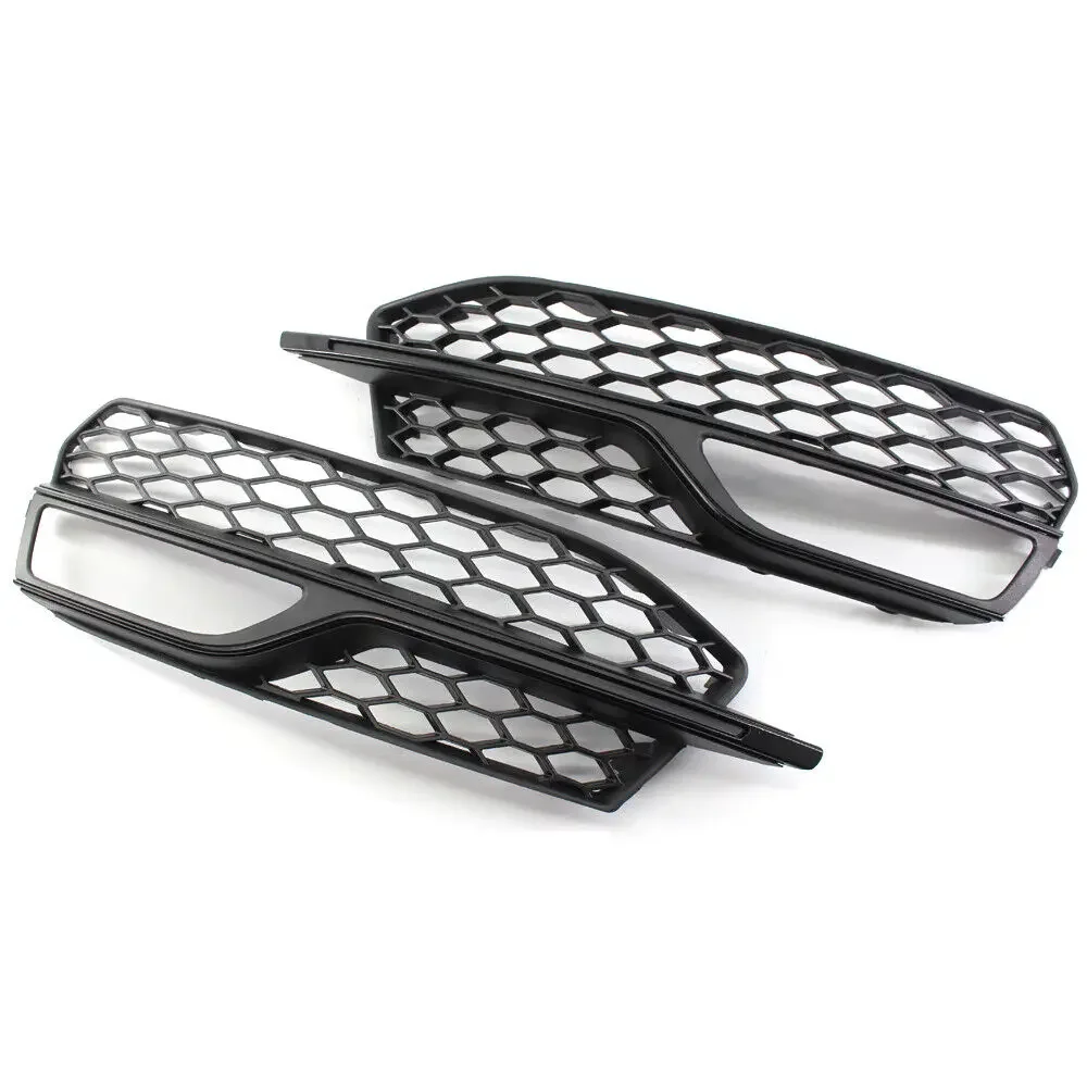 1 Pair Car Front Bumper Fog Light Lamp Grille Cover Honeycomb Mesh Style For Audi S3 A3 S-Lines 2014-2016 8V3807681 8V3807682