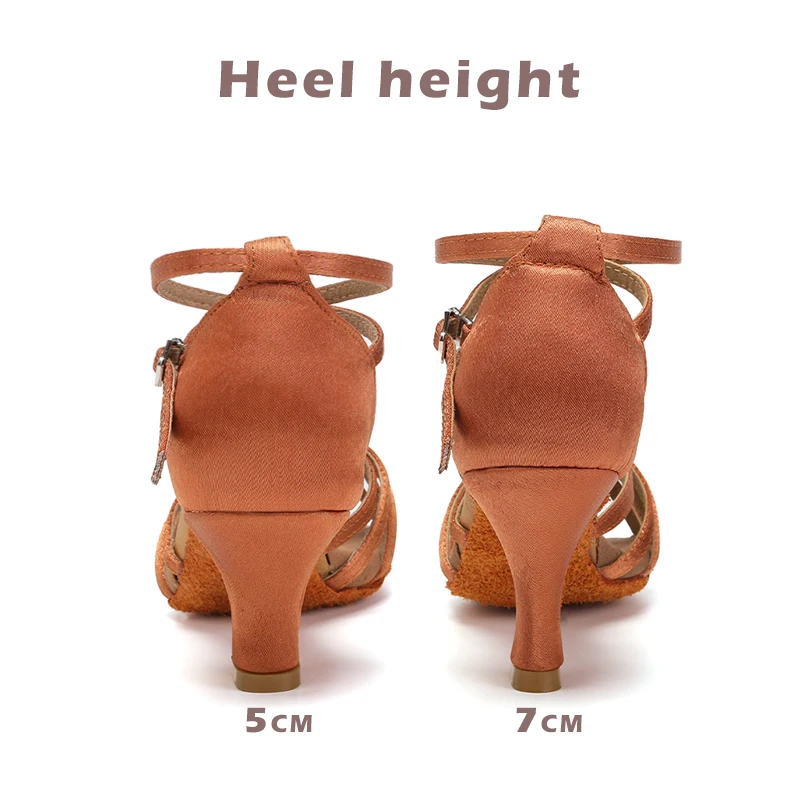 Women Latin Dance Shoes For Woman Girls Ballroom Tango Modern Jazz Dancing Shoes Salsa Dance Shoes 5/7CM Heel Practice Sandals