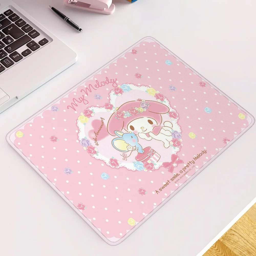 My Melody Custom Mouse Pad Anime Small Mousepad Company Game Mats Pc Gamer Accessories Rubber Mat Gaming Laptop Desk Accessory