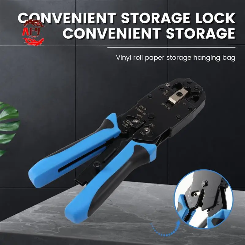 

AF90-RJ45 Network Crimper 10P 8P 6P 4P Crimping Tools Stripper For RJ45 RJ11 RJ12 RJ50 Connector Ethernet Cable