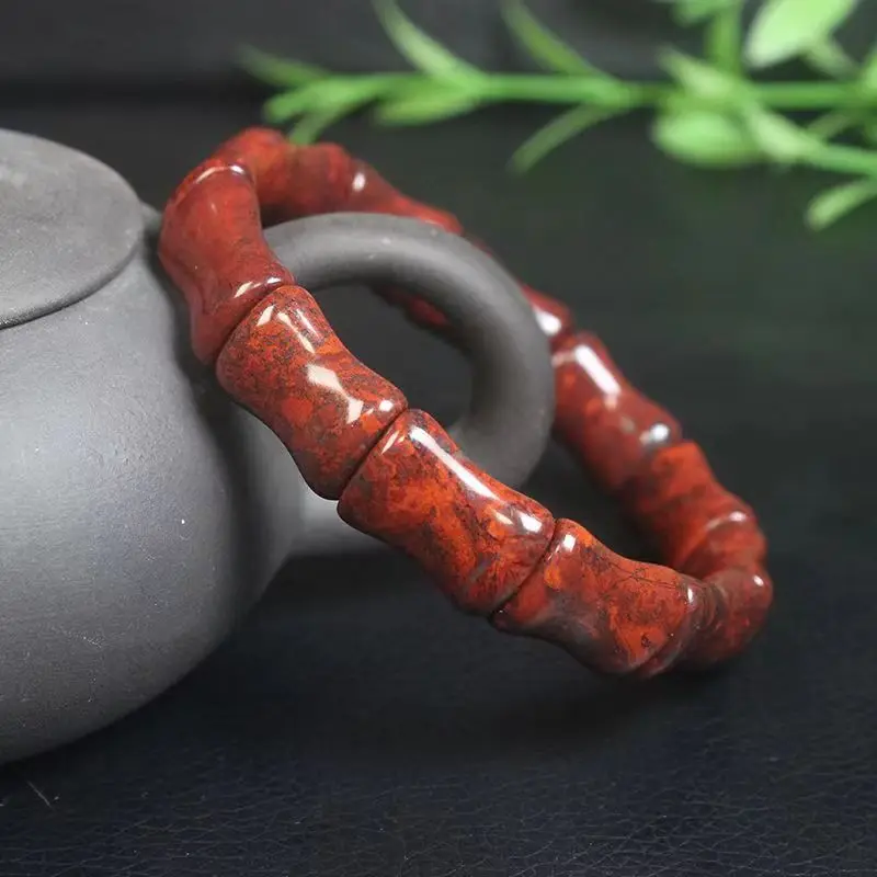 Natural Genuine Red Edin Meteorite Bracelet, Hand Row Energy Magnetic Therapy Pendant, Men's and Women's Bracelets.