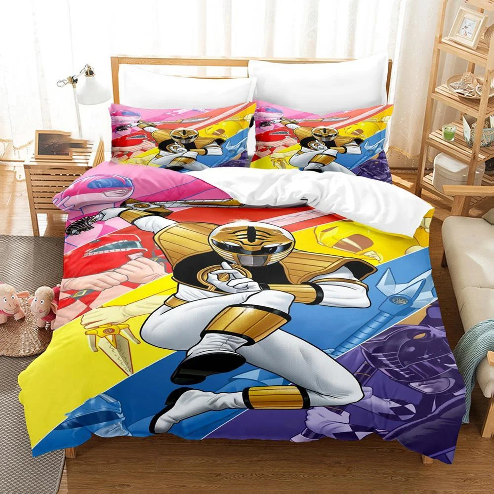 3D Print Mighty Morphin Bedding Set,Duvet Cover Comforter Bed Set Quilt Cover Pillowcase,King Queen Twin Size Boys Girls Adults