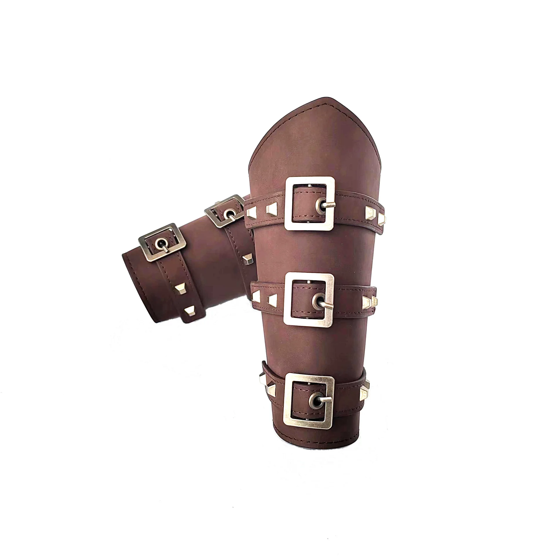 Mittelalter liche grenz überschreitende Herren Leder Handgelenks chutz Hand Armband Steampunk Reiten Outdoor Armschutz Halloween Cosplay Zubehör