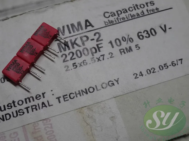 

20pcs/lot original German WIMA MKP2 0.0022uF/630V 2.2nf 2200pf 2n2 222 New film capacitor 5mm free shipping