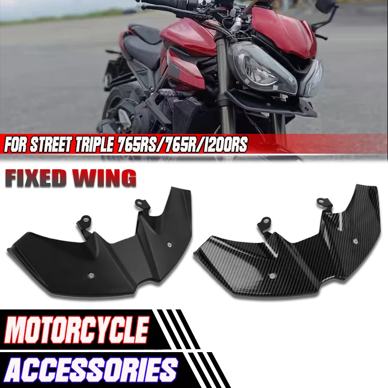 

For Street Triple 765RS 765R 1200RS 2023-2025 Motorcycle Accessories Naked Front Spoiler Winglet Aerodynamic Wing Kit Spoiler