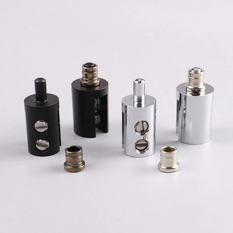 2PCS Non Perforated Glass Hinges Upper Lower Pivot Cabinet Door Clamps Frameless Glass Door Hardware Accessories