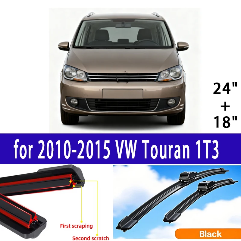 

2PCS Car Wiper Blades for 2010-2015 VW Touran 1T3 Windshield Wipers Double Rubber Car Accessories 2010 2011 2012 2013 2014 2015