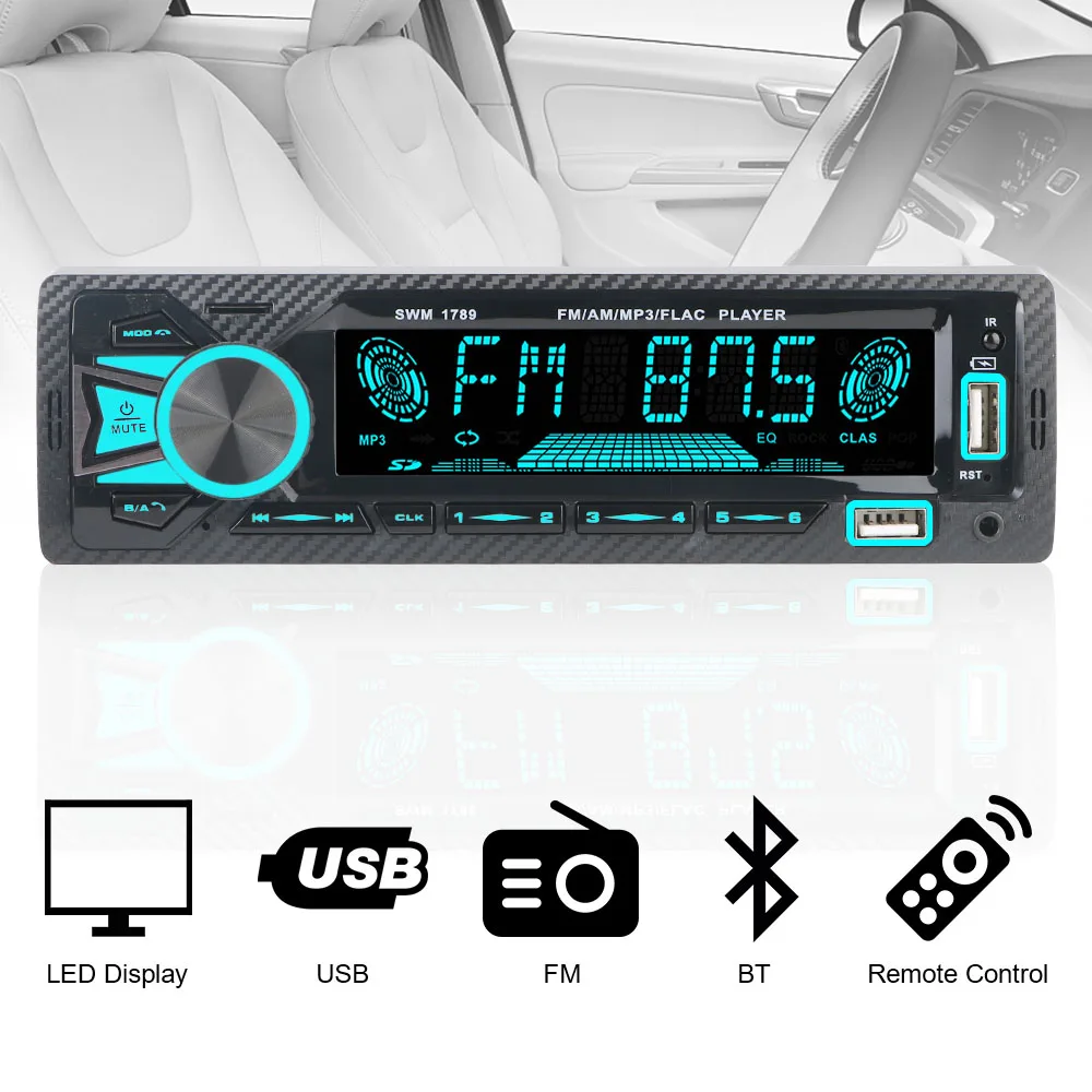 12V Car MP3 Player Car Radio Digital BT Audio Music Stereo Remote Control Interior Cartronics Car Accessories Ambient Lighting