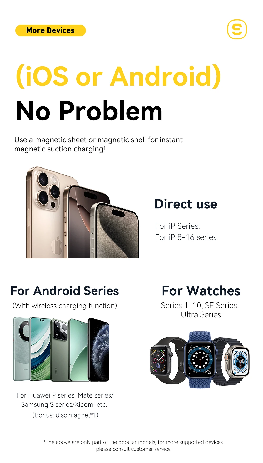 Essager 2-in-1 Magnetic Wireless Charger 15W With Holder Portable Fast Charging For iPhone 16 15 14 Pro Max iWatch Huawei Xiaomi