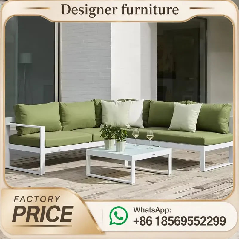 Outdoor Patio Sofa Set Aluminum Alloy Waterproof Coffee Table Furniture For Garden Villa Hotel Resort Leisure