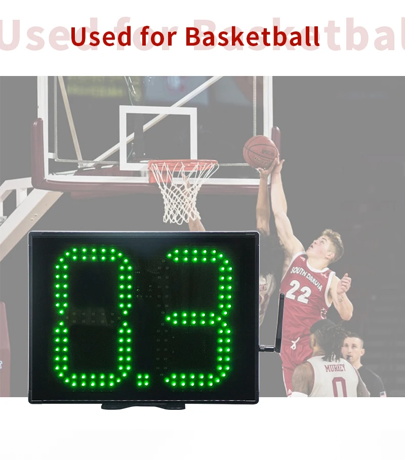 Portable Indoor Basketball Game Use 24 Seconds Shot Clock with Remote Control 0-99 Programmable LED Digital Counter