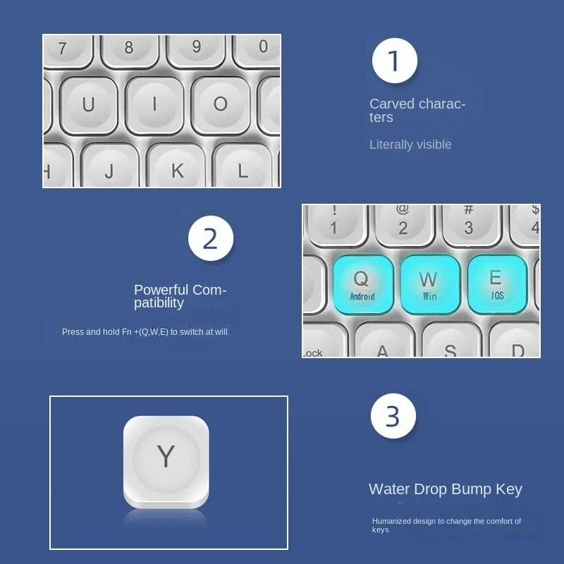 round Cap Bluetooth KeyboardipadPortable Rechargeable Wireless Keyboard for Mobile Phone Tablet Notebook