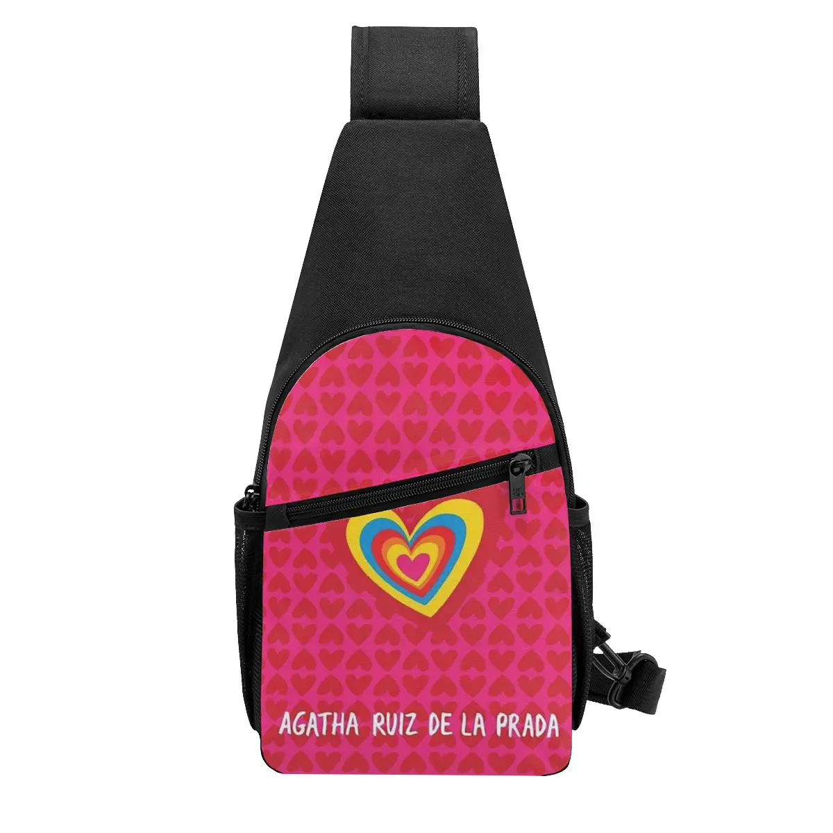 Agatha Ruiz-De La-Prada Pattern Chest Bag Men Sling Crossbody Backpack Chest Bag Travel Hiking Daypack Shoulder Bag