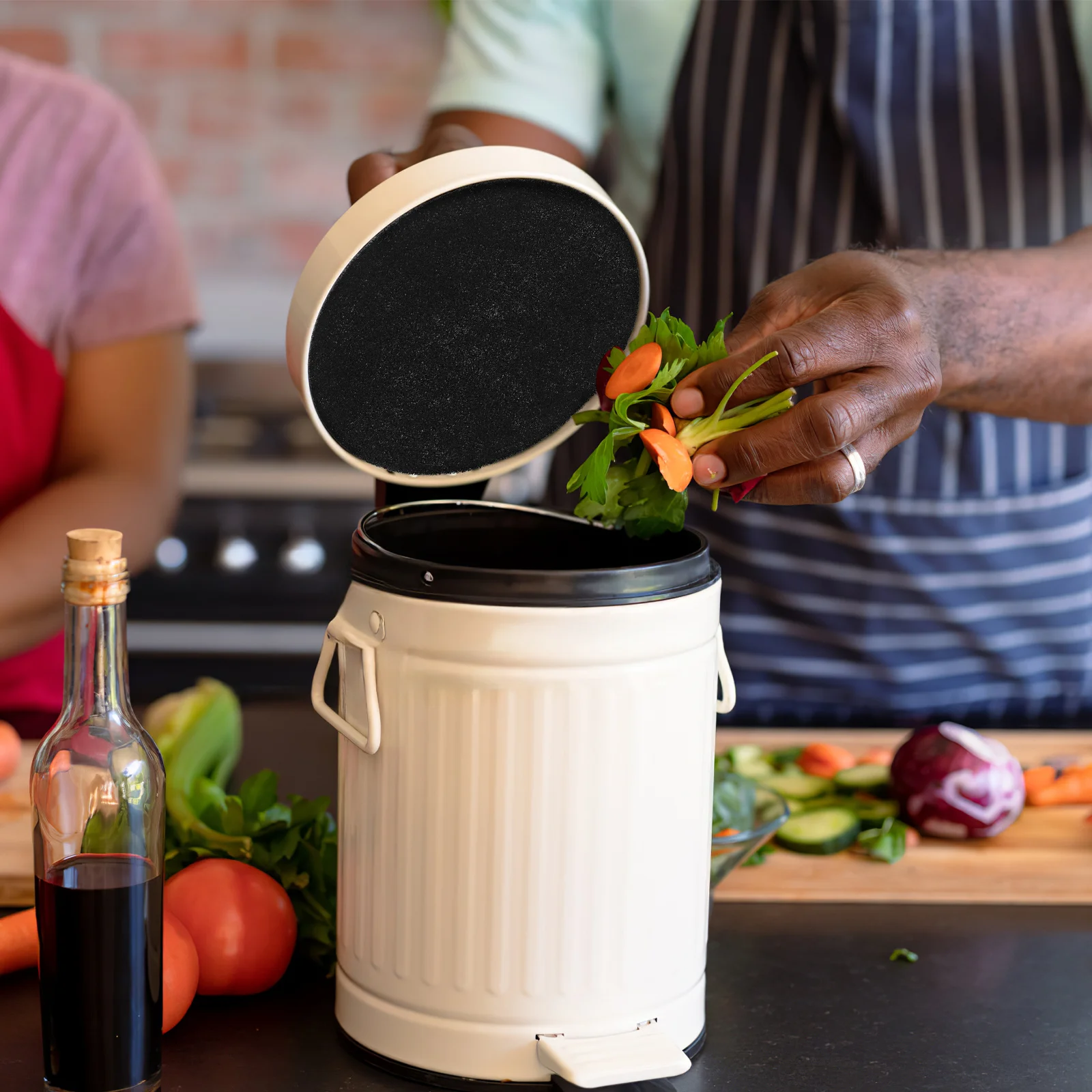 12 قطعة مرشحات صندوق السماد الفحم سلة المهملات مزيل الروائح الكريهة رائحة لسلة النفايات المنزل مكتب فندق استخدام منصات تصفية