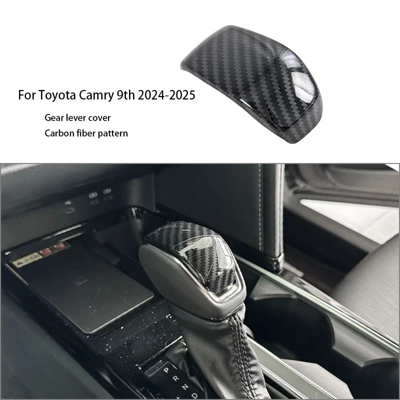 For Toyota Camry XV80 9th Gen 2025 2024 Gear Shift Knob Cover Carbon Fibe Gear Head Cover Trim Sticker Decoration Accessories 4