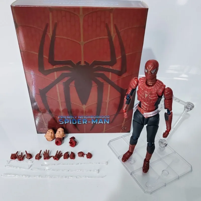 

Популярная коллекционная фигурка Человека-паука (черно-красный) из серии Marvels, креативная изысканная модель, подарок для мальчиков на день рождения